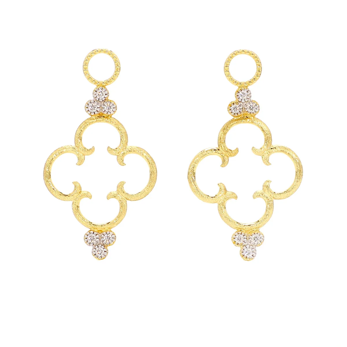 Simple Clover Diamond Trio Earring Charms