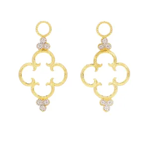 Simple Clover Diamond Trio Earring Charms