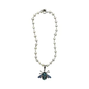 Swarovski Queen Bee Pearl Necklace - Blue