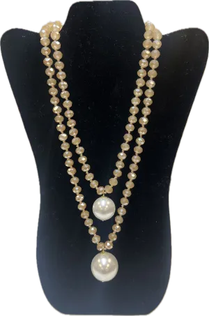 The Betty Necklace- Champagne W/ Pearl