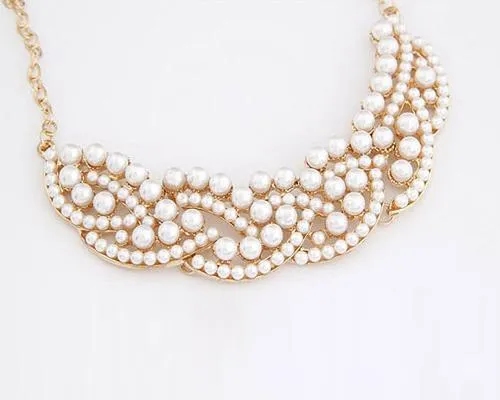 Waves of Pearl Collar Necklace