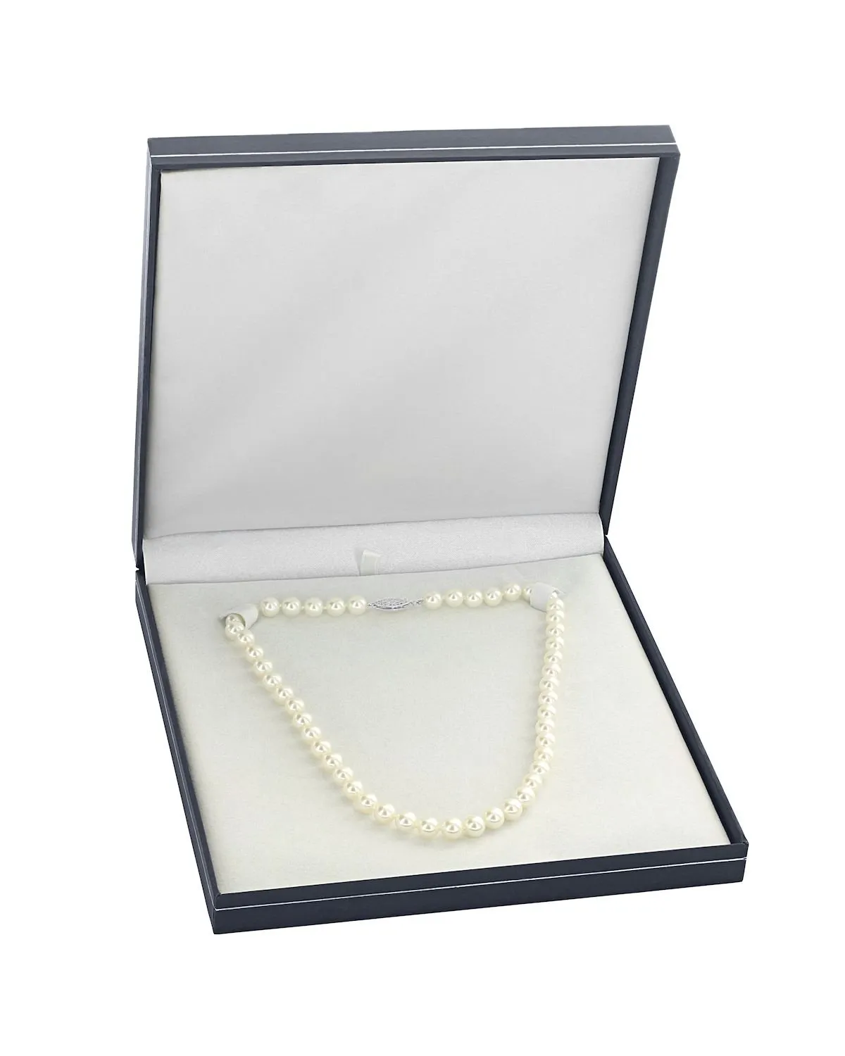 White Japanese Akoya Pearl Necklace, 6.0-6.5mm - AAA Quality